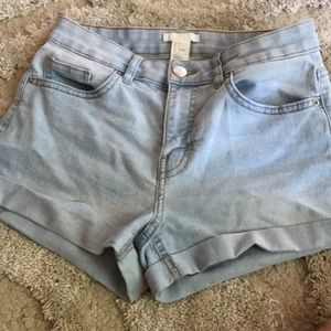 H&M light blue denim shorts (4)